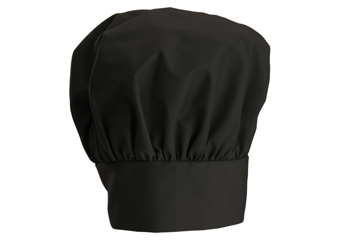 Chef Hat, 13", Velcro Closure, Black | White Stone
