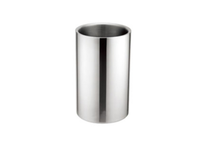 4-3/4" Outer Diameter, 7-1/2" High Wine Cooler-Stainless Steel | White Stone