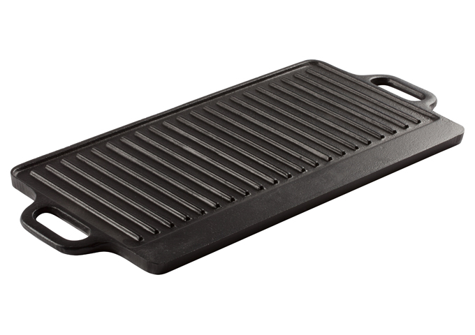 Reversible Griddle/Grill, Cast Iron, 20" x 9.5" | White Stone