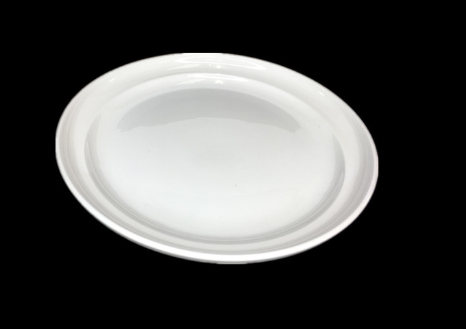 12" White Plate, Modern Line | White Stone