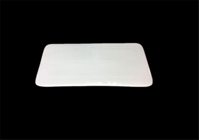 13-3/4" X 6-1/2'' Ceramic White Rectangular Flat Plate - JLD | White Stone