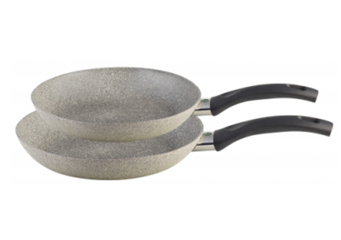 Cortain Granitium 2-piece Fry Pan Set - 9.5" & 11" | White Stone