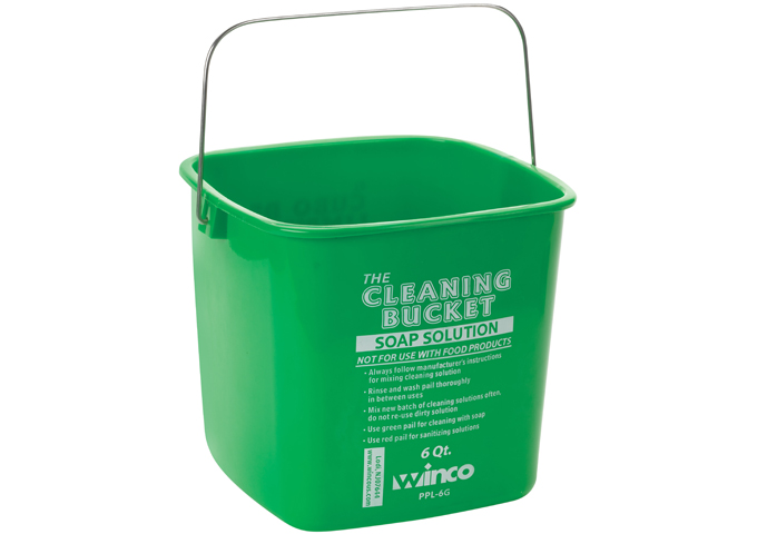 6qt Cleaning Bucket, Green Soap Solution | White Stone
