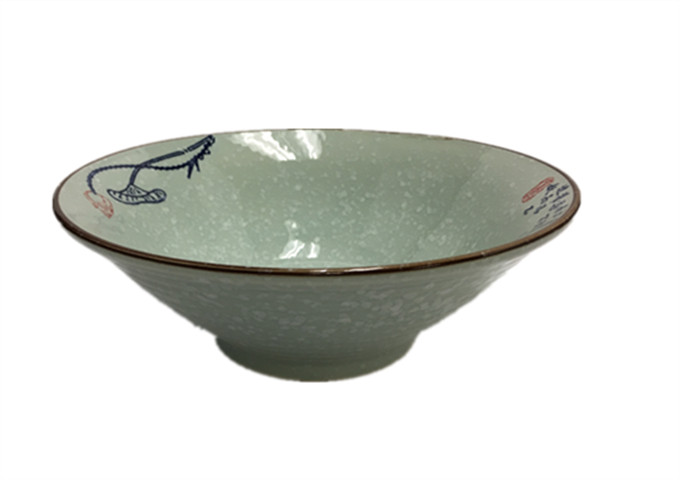 10''X 3-1/2'' Ceramic Soup Bowl, Speaker Shape | White Stone