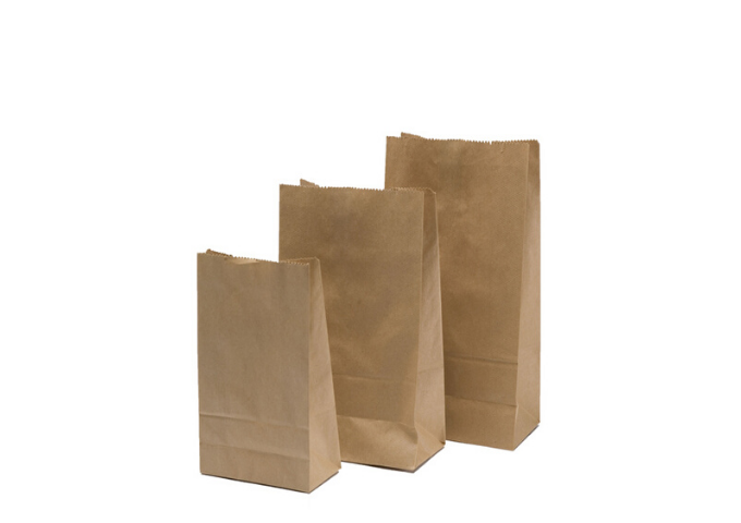 Kraft Paper Bags, 12" x 7" x 17", DD50, 500/Pack | White Stone