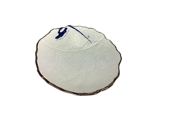 9'' Ceramic Stone Art Soup Plate | White Stone
