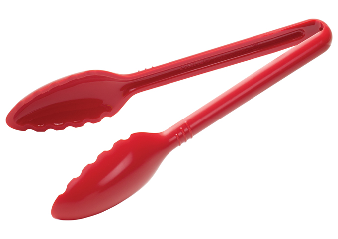 Curv™ Polycarbonate Serving Tongs, 9'' , Red | White Stone