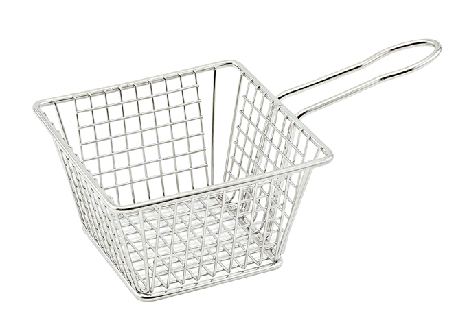 Mini Fry Basket - Square,5"x5"x4" | White Stone