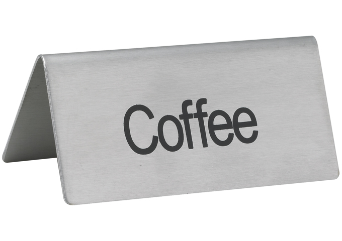 Tent Sign, "Coffee", S/S | White Stone