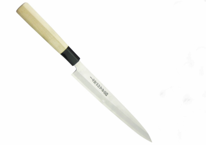 10.5", JAPANESE KNIFE, WOODEN HANDLE | White Stone