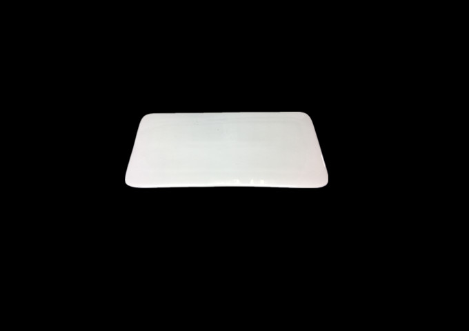 10-1/2'' X 5'' Ceramic White Rectangular Flat Plate | White Stone
