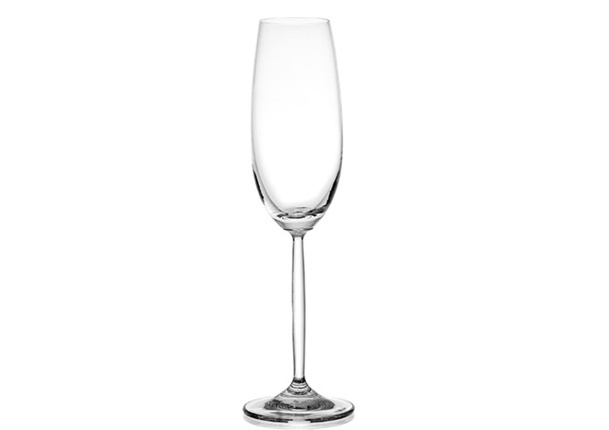 Stone Island Crystal Champagne Glass, 8.4 Oz / 6 Pc | White Stone