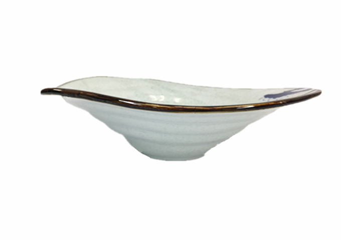 10'' Ceramic Flower Bowl | White Stone