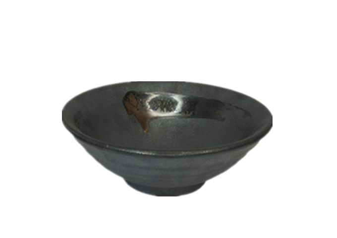 7'' Ceramic Grey Ramen Bowl | White Stone