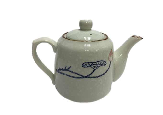 6'' X 4-1/2'' Ceramic Teapot | White Stone