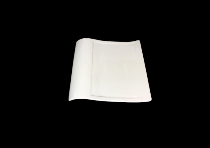 8" Ceramic Square White Plate -JLD | White Stone