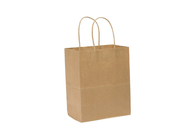 Kraft Shopping Bag with Handles, 13''x7''x17''  - 250/Box | White Stone