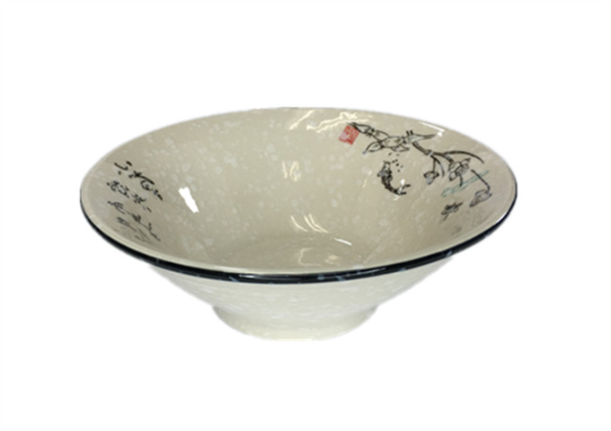 7'' Ceramic Bowl, Pattern Speaker Shape | White Stone