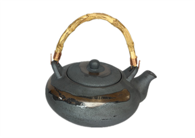 7'' X 7'' Ceramic Grey Ancient Teapot | White Stone