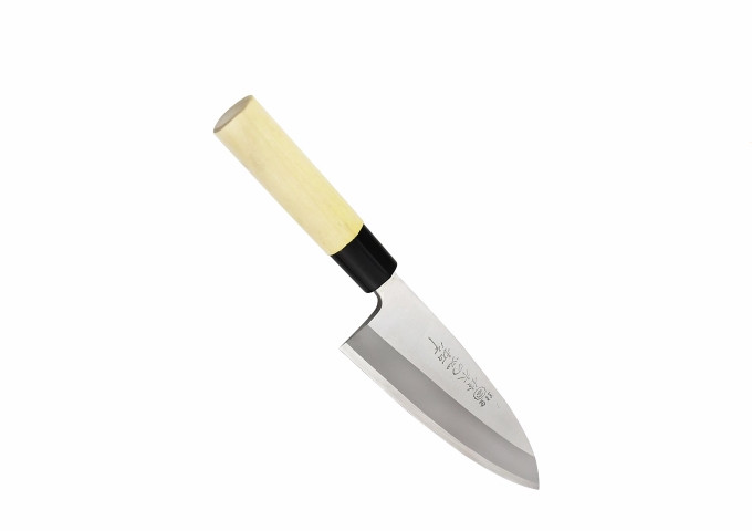 6", JAPANESE KNIFE, WOODEN HANDLE | White Stone