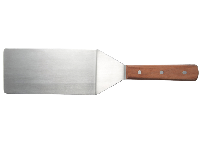 12", Solid Turner, Stainless Steel, Wooden Handle | White Stone