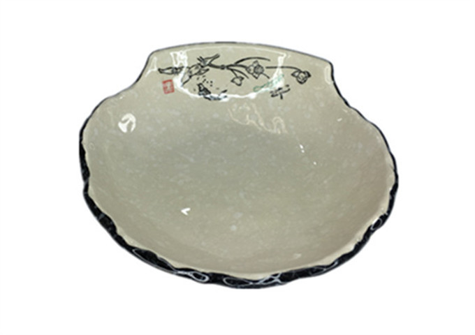 8.5'' Ceramic Stone Shell Bowl | White Stone