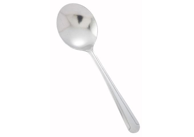 Dominion Bouillon Spoon, 2doz/pk, 18/0 Medium Weight | White Stone