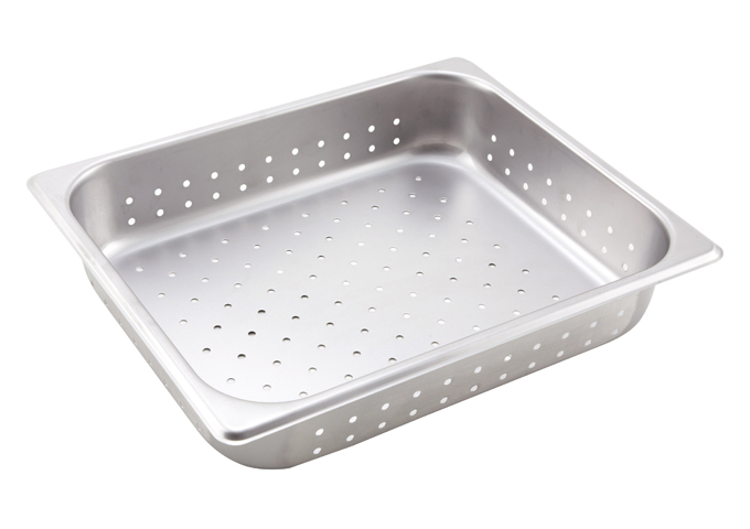 Perforated Steam Pan, Half-size, 2-1/2", S/S | White Stone