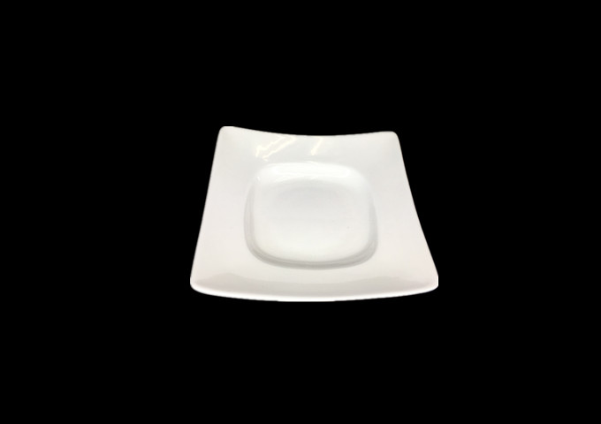 8" Ceramic White Wide EDGE Plate - JLD | White Stone
