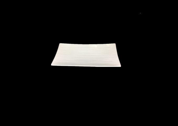 12" X 5-3/4'' Ceramic White Plate, Perfect Line-JLD | White Stone