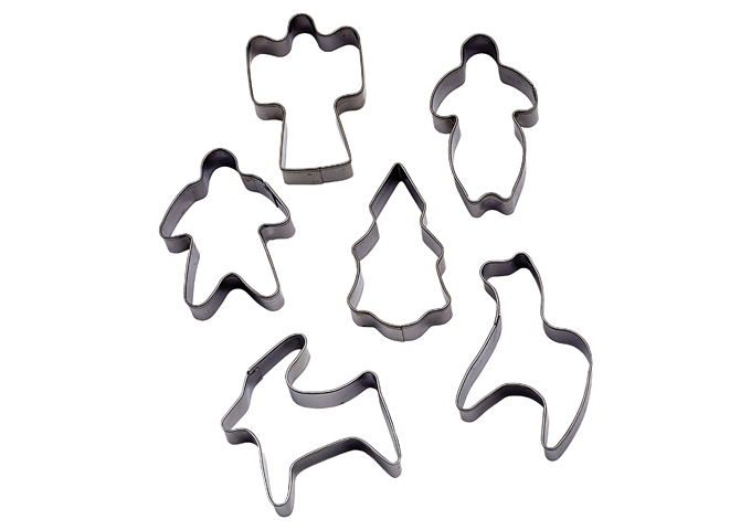 Cookie Cutter Set, Holiday, 6pcs, S/S | White Stone