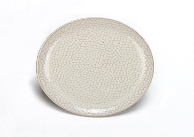 6" TRUFFLES Canapé Plate, Cream | White Stone