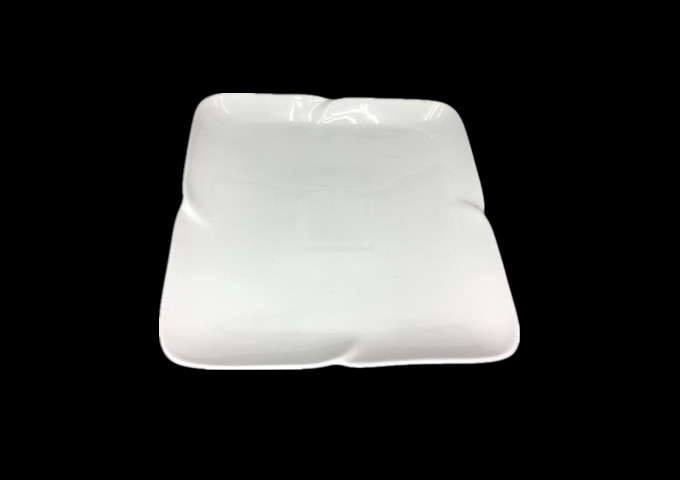 9-1/4'' Ceramic White Square Plate -JLD | White Stone
