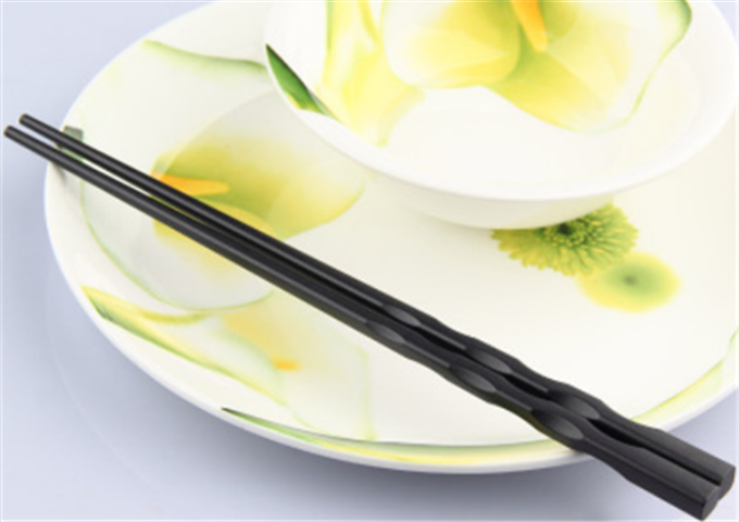 8-3/4'' Alloy Chopsticks, Ripple Shape, 20 Pc /Box | White Stone