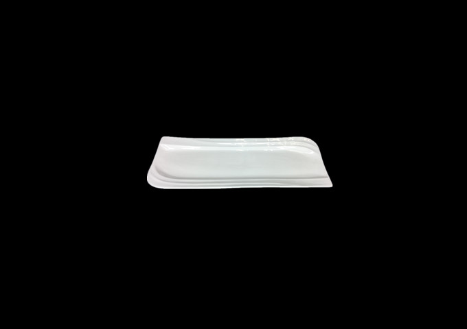 12" X 4-1/2'' Ceramic White Plate, Tide - JLD | White Stone