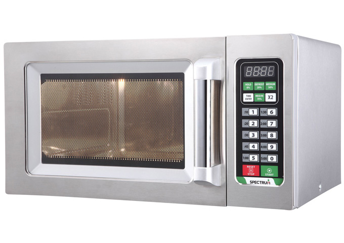 Spectrum Commercial Microwave, Touch, Stainless Steel, 1,000 W | White Stone