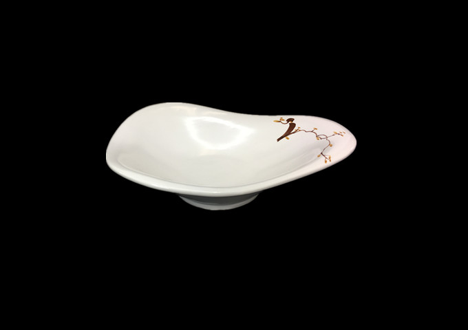 Whitestone Ceramic  Bowl, Tongue Shape-Pis, 9'' X 7'' | White Stone