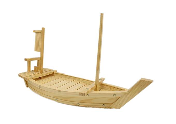 Bamboo Sushi Boat, 90 cm | White Stone