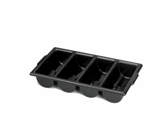 Cutlery Compartment Bins, Black | White Stone