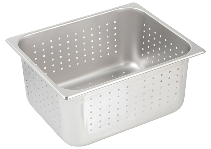 Perforated Steam Pan, Half-size, 6", S/S | White Stone