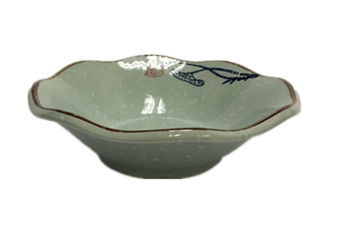8'' X 2-1/2'' Ceramic Bowl, Side Wave | White Stone