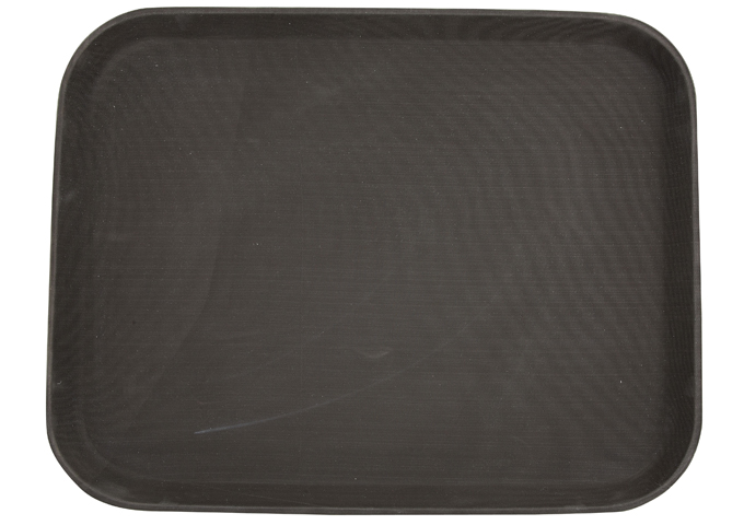 14" x 18" Easy Hold Rubber Lined Tray, Brown, Rectangular | White Stone