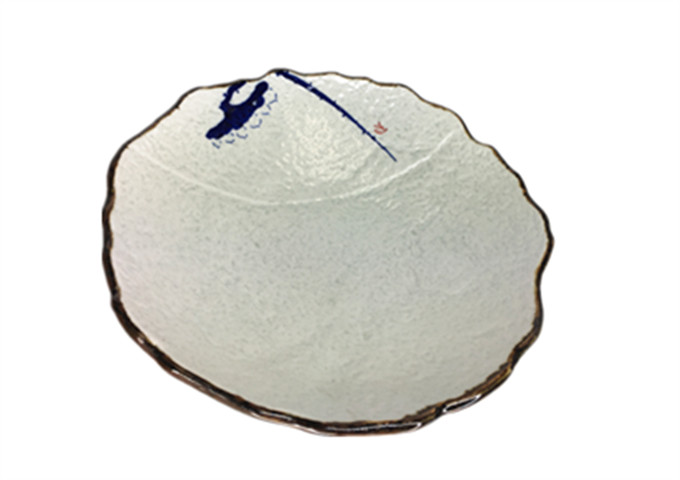 12'' Ceramic Stone Art Soup Plate | White Stone