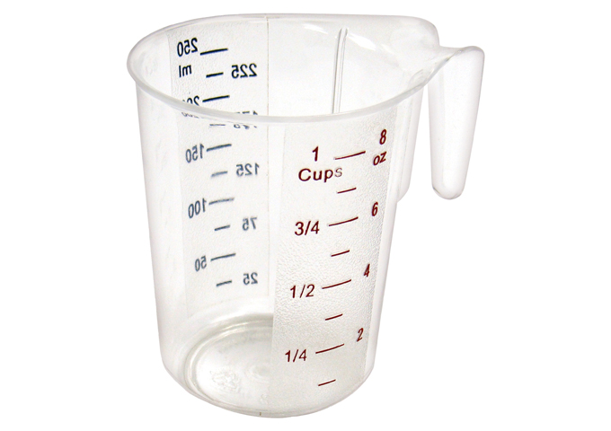 1 Cup Measuring Cup, PC, Color Graduations | White Stone