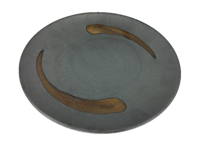 12'' Ceramic Grey Round Plate | White Stone