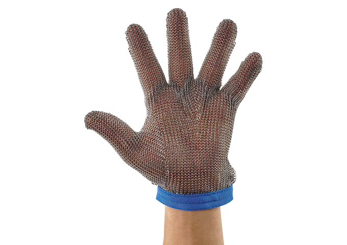 Protective Mesh Glove, Large, Reversible, Blue | White Stone