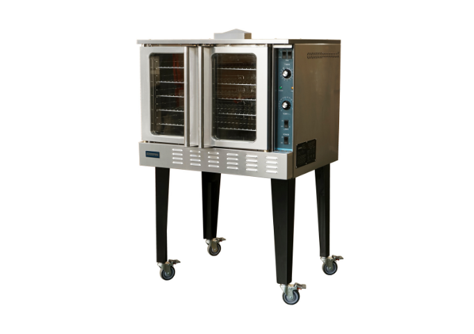 Manotick MT-COG Single Deck Full Size Natural Gas Convection Oven with Legs - 54,000 BTU | White Stone
