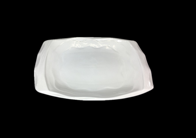 12" X 8'' Ceramic Rectangular White Plate - JLD | White Stone