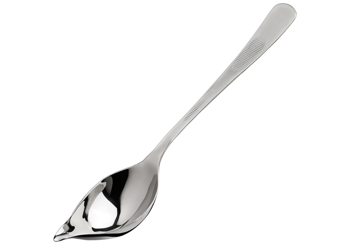 8” Saucier Plating Spoon w/ Tapered Spout | White Stone