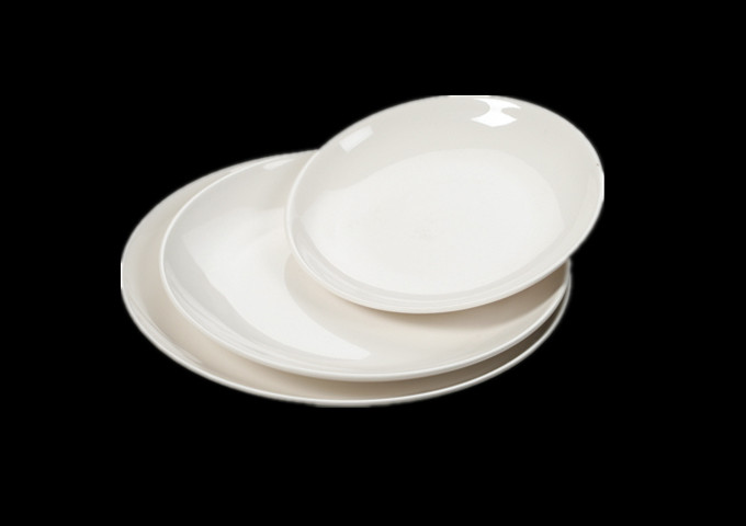 10'' White Round Plate Melamine | White Stone